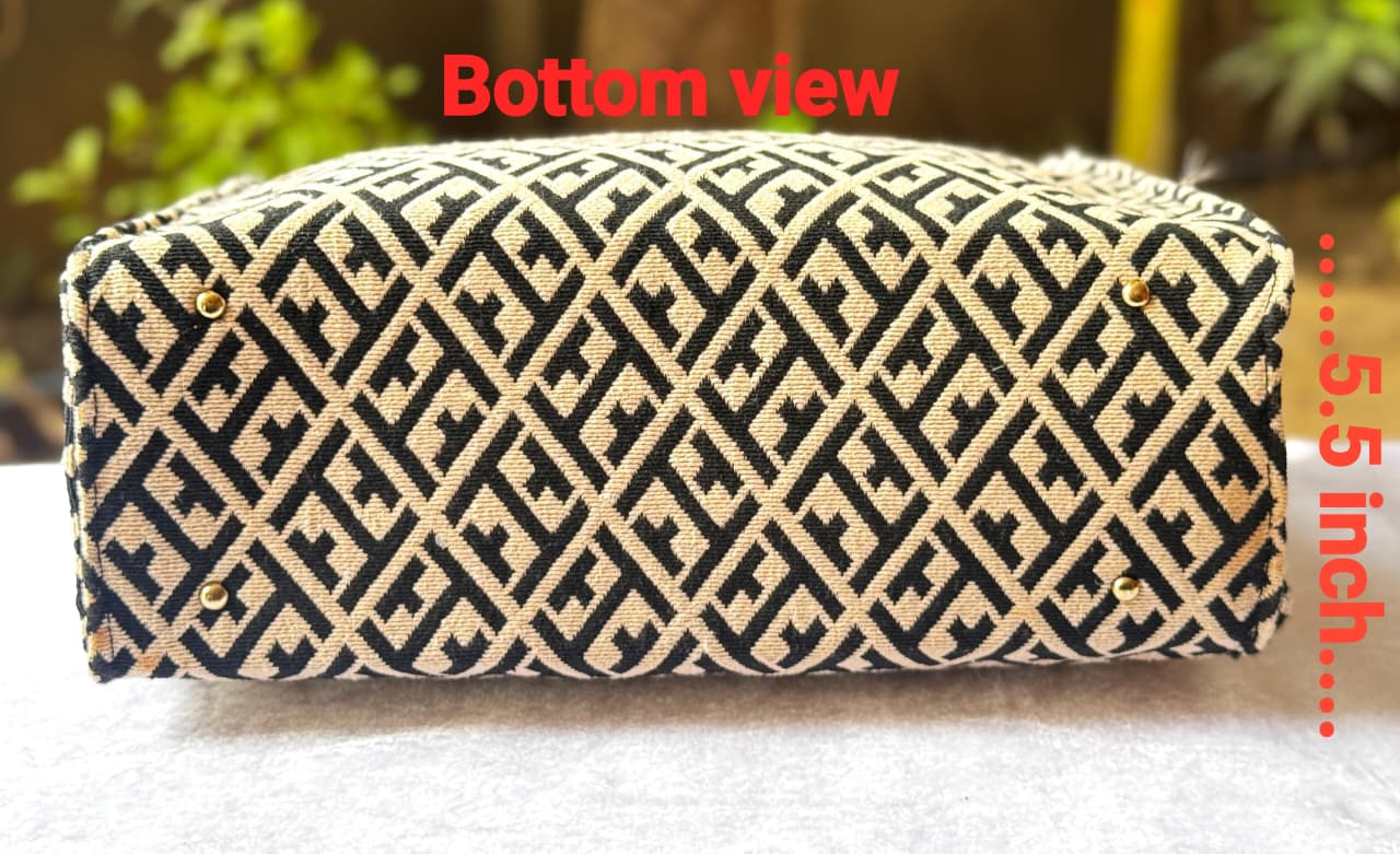 Greek key lucky tote