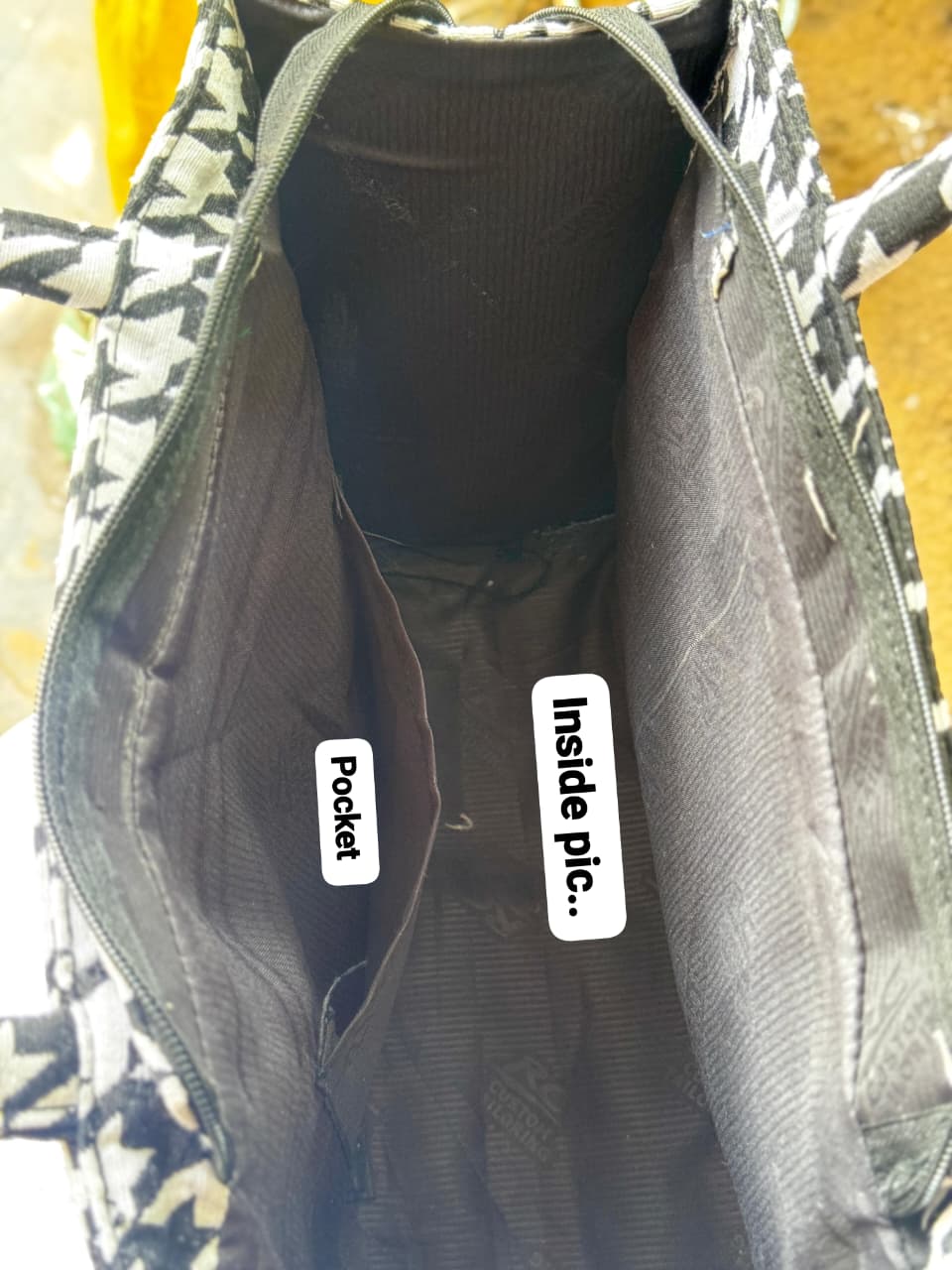 Greek key lucky tote