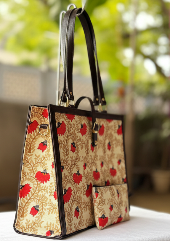 Hibiscus joy tote office bag