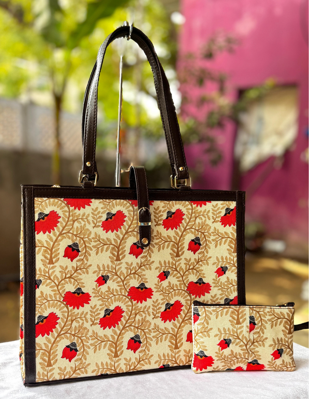 Hibiscus joy tote office bag