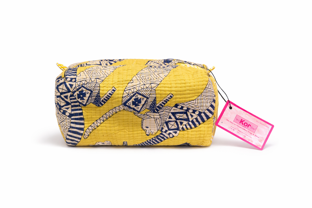 Yellow panther quilted combo set