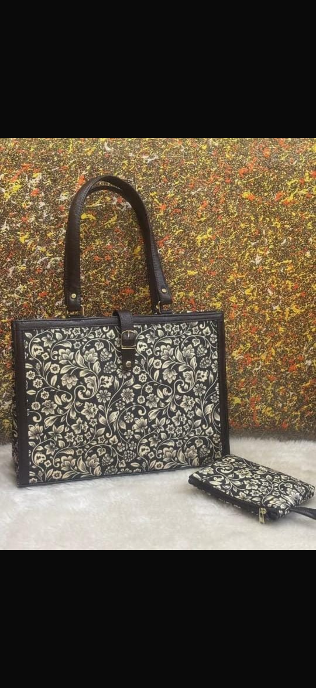 Damask joy tote office bag