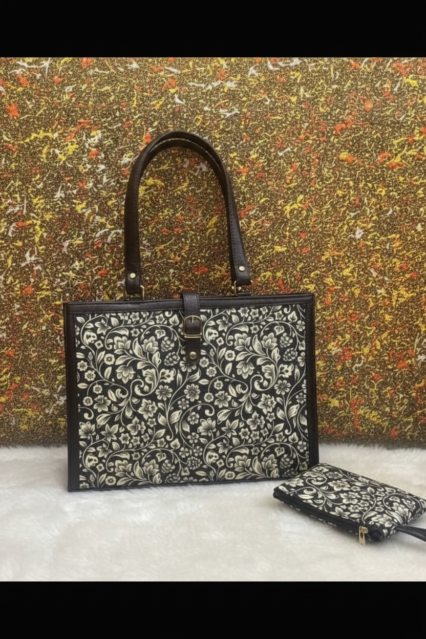 Damask joy tote office bag