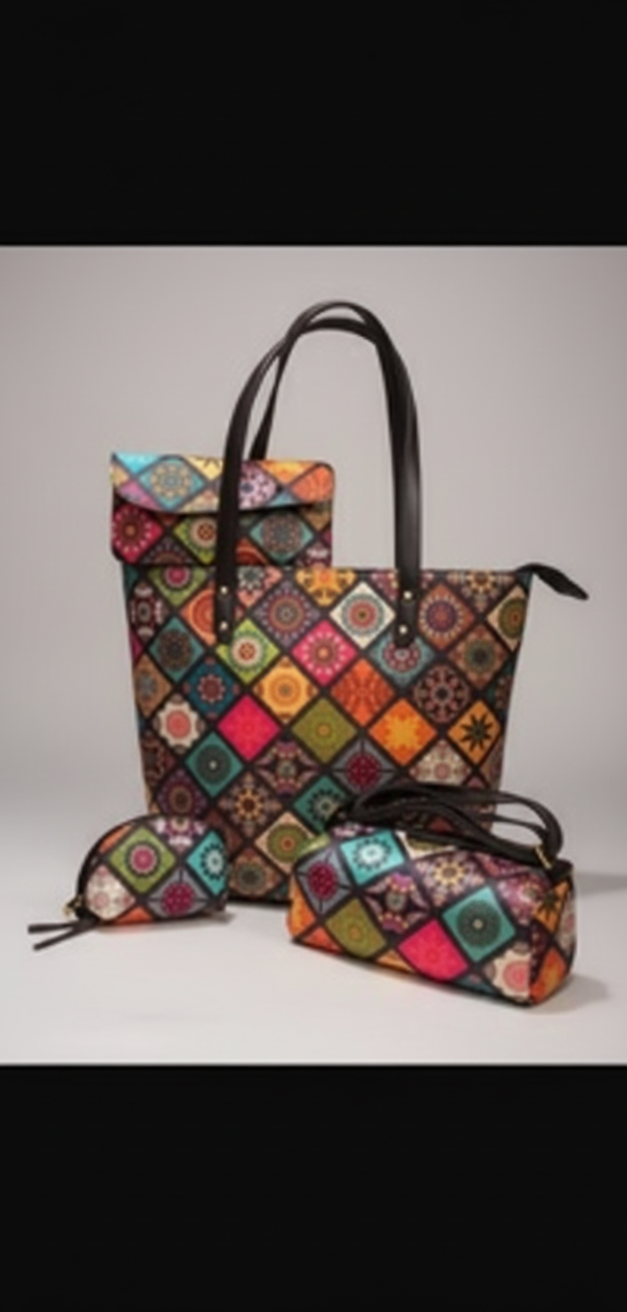 geometric combo tote